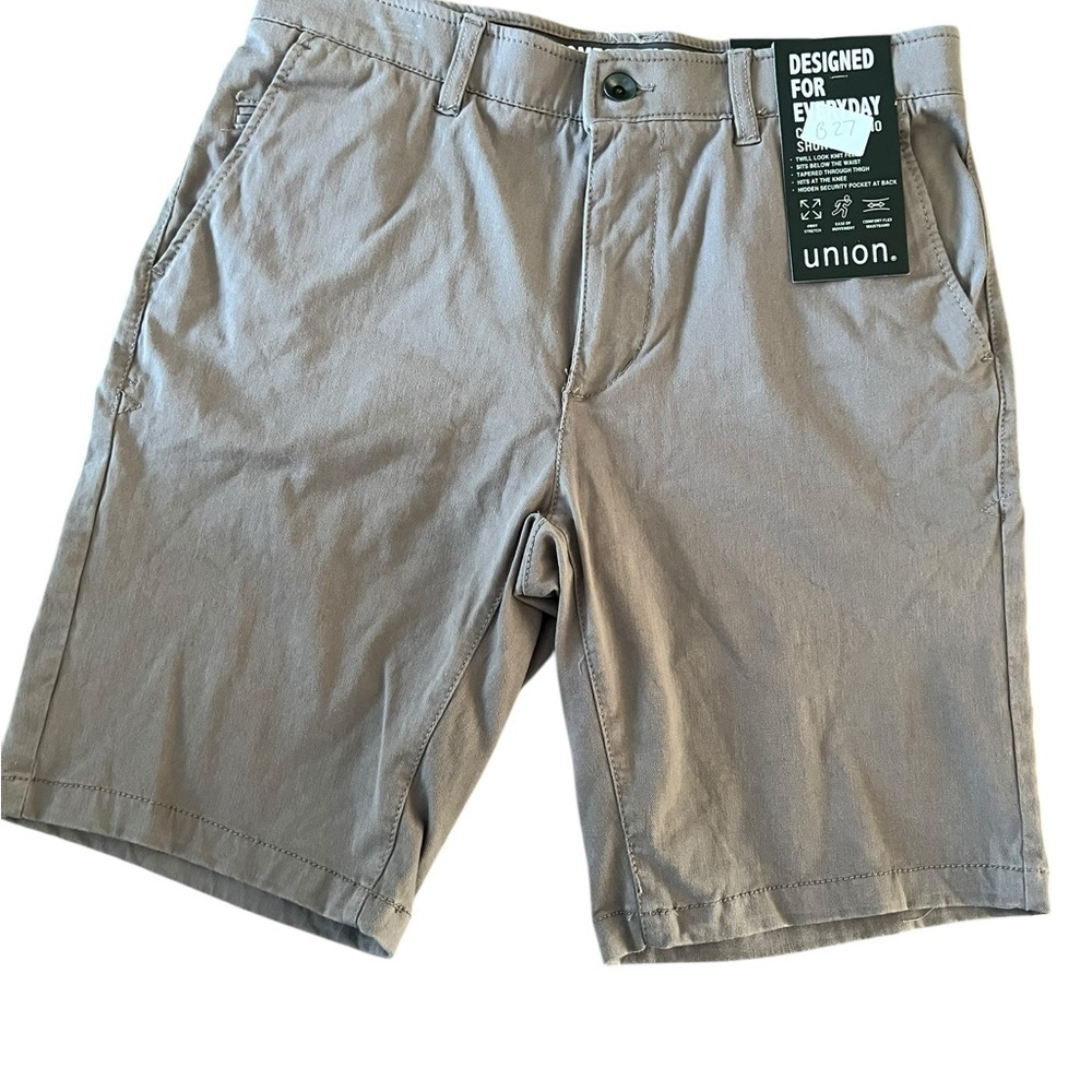 Brown Flat Front Shorts with Classic Design